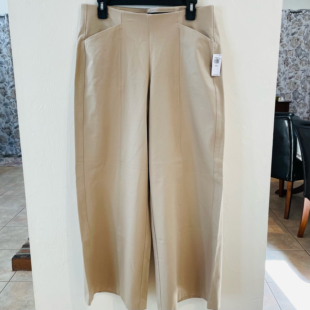 Old Navy Tan Petite Pixie Wide-Leg Pants